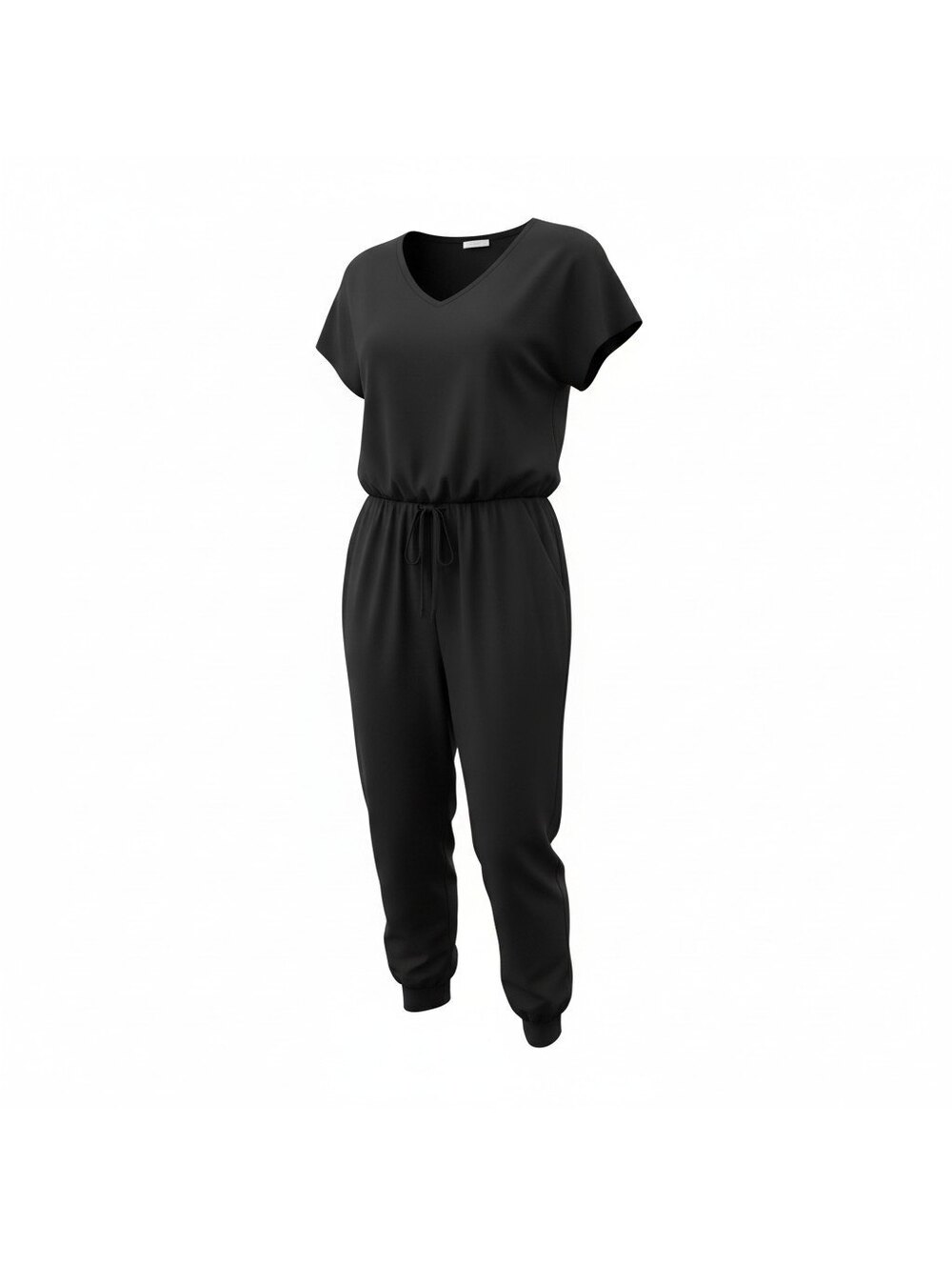 Knix Good To Go Black V-Neck Drawstring Waist Jumpsuit Jogger Size M